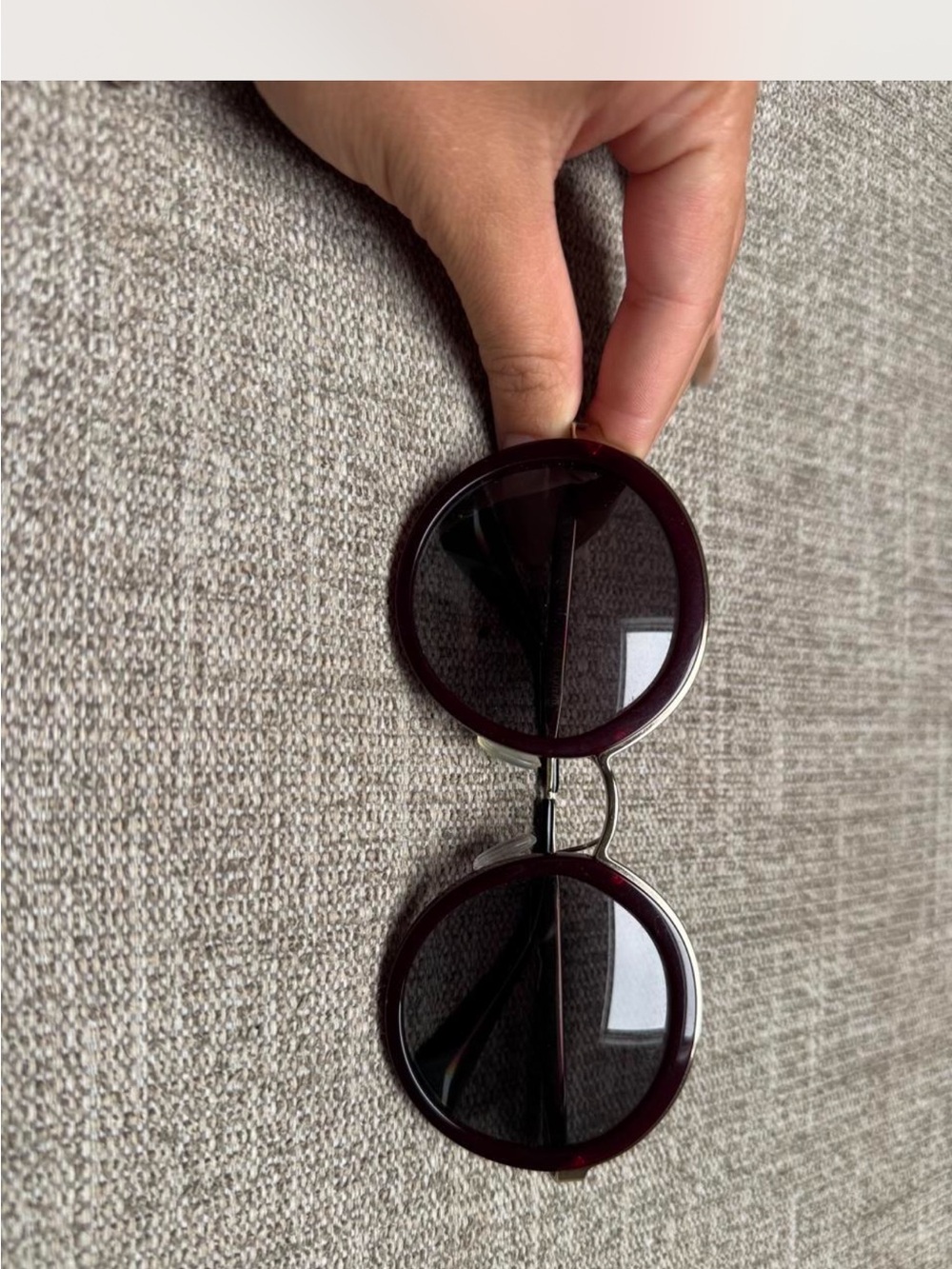 PRADA Round Dark Burgundy Sunglasses